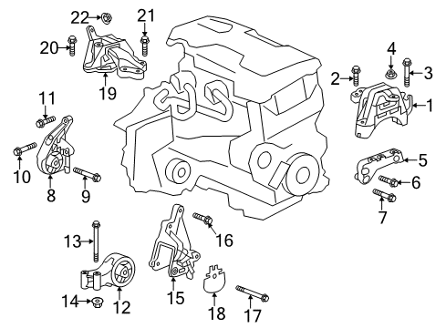 2016 Buick Verano Front Trans Mount Bolt Diagram for 13332884