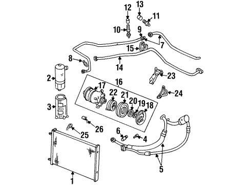 1995 Oldsmobile Aurora Service Valve Cap Diagram for 25613362