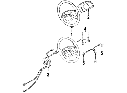 1994 Pontiac Grand Prix Steering Wheel & Trim Diagram