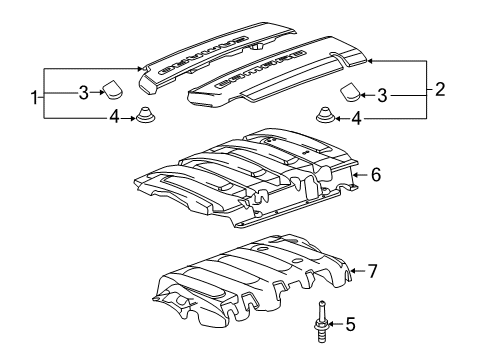 2020 Chevy Camaro Engine Cover, Passenger Side Diagram for 12651177
