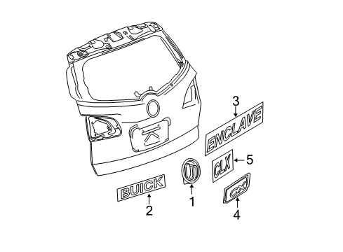 2008 Buick Enclave Nameplate, Rear Diagram for 10394265