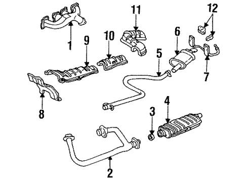 1995 Cadillac DeVille Exhaust Pipe Diagram for 12554636