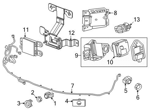 2024 Chevy Blazer EV Electrical Components - Front Bumper Diagram