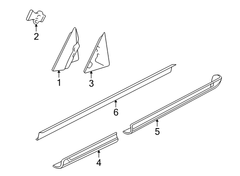 2002 GMC Savana 3500 Exterior Trim - Pillars Diagram