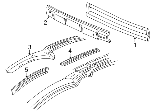 2000 Pontiac Sunfire Weatherstrip Retainer, Passenger Side Diagram for 12364476