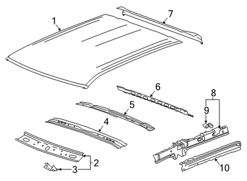 2025 Chevy Silverado 3500 HD Roof & Components Diagram 2 - Thumbnail
