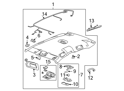 2015 Chevy Impala Limited Headliner, Titanium Diagram for 19354632