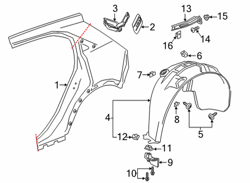 2024 Buick Envision Quarter Panel & Components Diagram