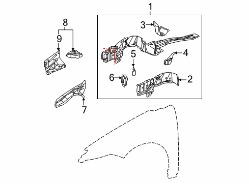 2003 Saturn Ion Structural Components & Rails Diagram 2 - Thumbnail