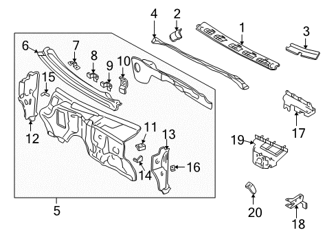 2001 Chevy S10 Cab Cowl Diagram 2 - Thumbnail