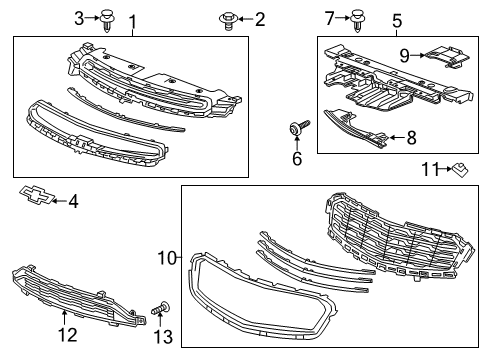 2015 Chevy Cruze Grille & Components Diagram 2 - Thumbnail