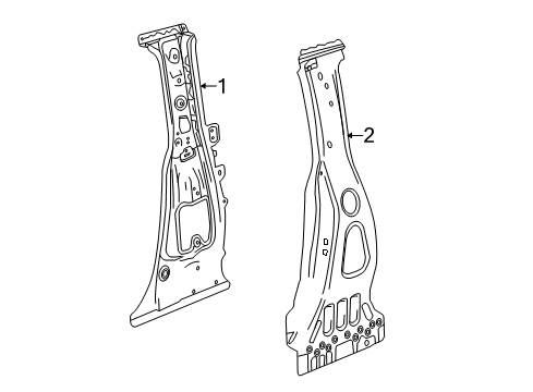 2017 Cadillac ATS Lock Pillar Diagram