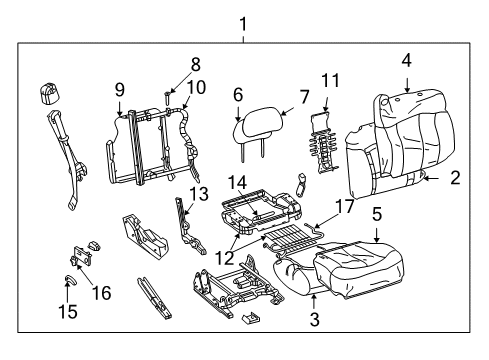 2000 Chevy Tahoe Front Seat Components Diagram 3 - Thumbnail