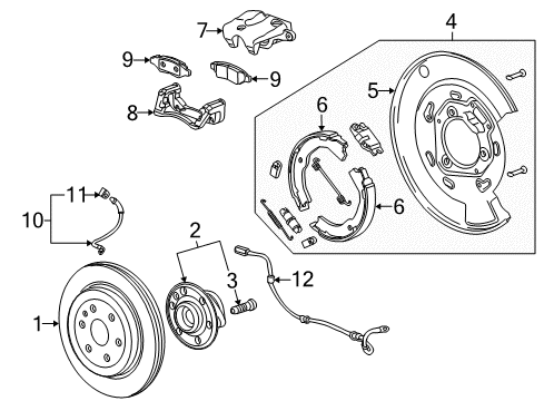 2012 Cadillac SRX Brake Components Diagram 2 - Thumbnail