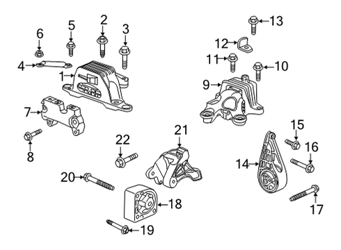 2021 Buick Envision Mount Bracket Bolt Diagram for 11547744