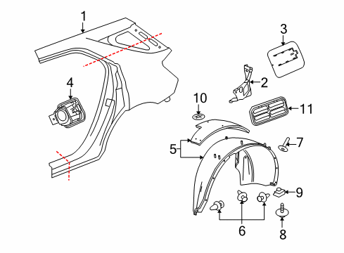 2015 GMC Terrain Lower Panel, Rear Driver Side Diagram for 25801011