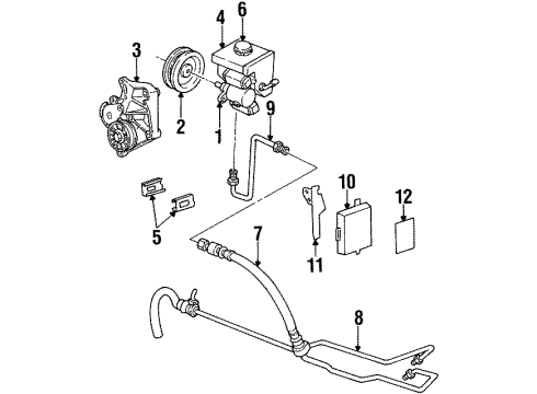 1995 Oldsmobile Achieva Belt Tensioner Diagram for 12563084