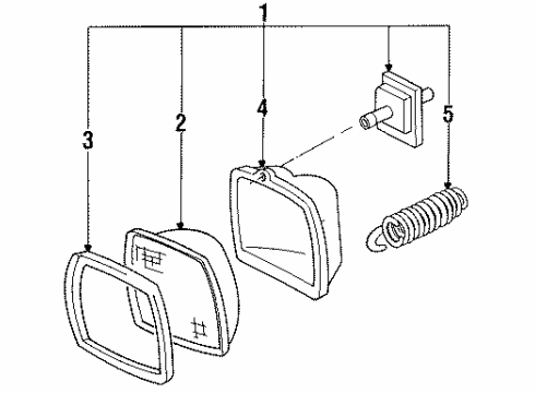1992 Chevy S10 Blazer Headlamp Components Diagram