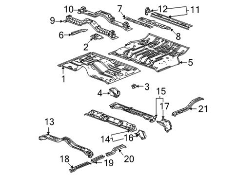 2024 Chevy Suburban Floor & Rails Diagram