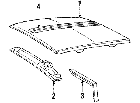 1984 Oldsmobile 98 Roof & Components Diagram