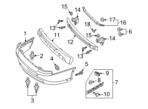 2004 Pontiac GTO Bumper & Components - Rear Diagram