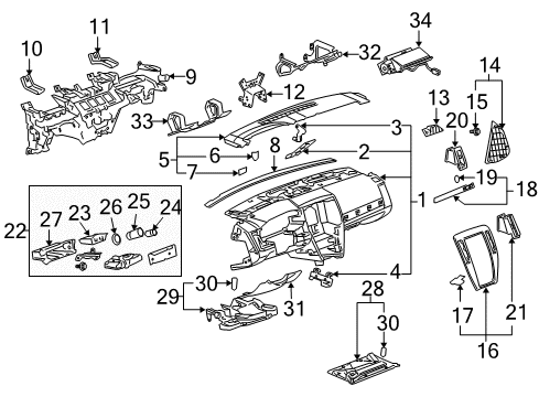 2010 Cadillac STS Impact Strip Nut Diagram for 11501927
