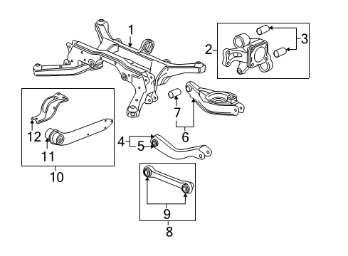 2011 GMC Terrain Suspension Crossmember, Rear Diagram for 20765212