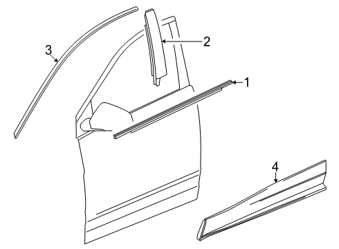 2024 Chevy Blazer EV Exterior Trim - Front Door Diagram