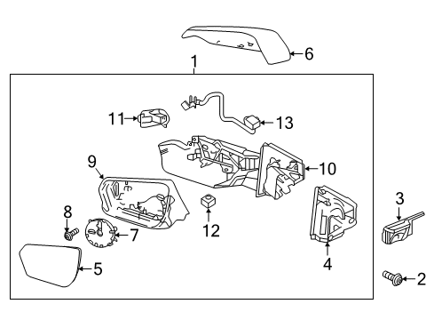 2019 GMC Terrain Mirror Assembly, Rear Passenger Side Diagram for 84690968