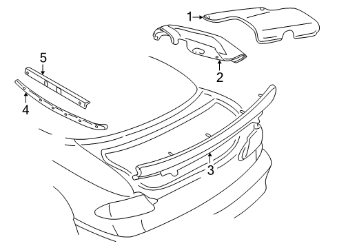 2000 Pontiac Sunfire Belt Molding, Passenger Side Diagram for 12362952
