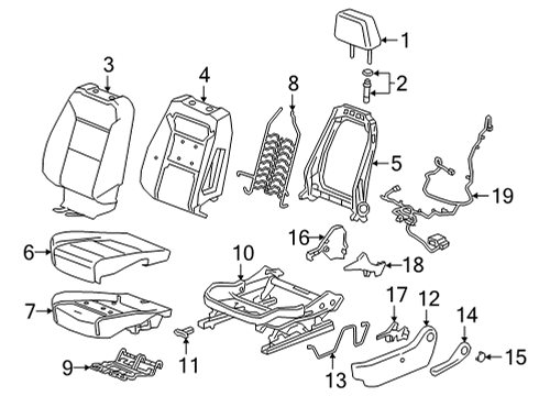 2025 Chevy Silverado 3500 HD Driver Seat Components Diagram 3 - Thumbnail