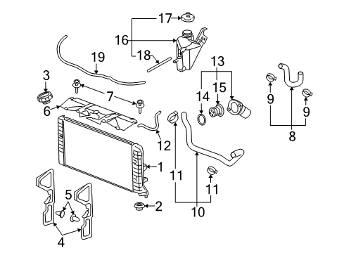 2009 Buick LaCrosse Lower Hose, Upper Diagram for 15298839