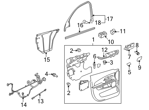 2010 Chevy Equinox Interior Trim - Front Door Diagram