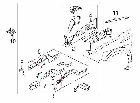 2002 Pontiac Montana Structural Components & Rails Diagram