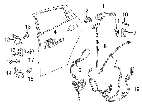 2018 Buick Regal Sportback Control Cable, Rear Diagram for 13485613