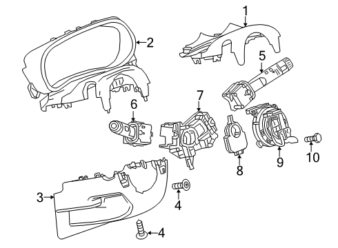 2019 Buick Encore Upper Shroud, Black Diagram for 42500484