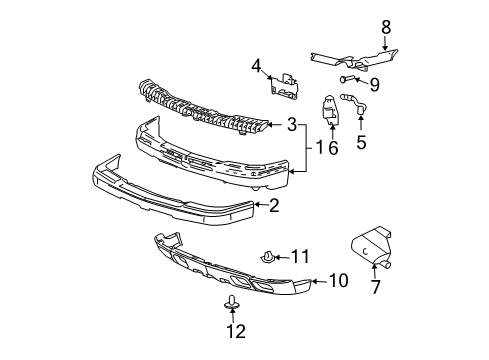 2005 Chevy Silverado 2500 HD Bumper & Components - Front Diagram 2 - Thumbnail