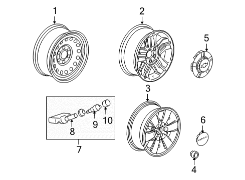 2011 Chevy Silverado 1500 Wheels Diagram 2 - Thumbnail
