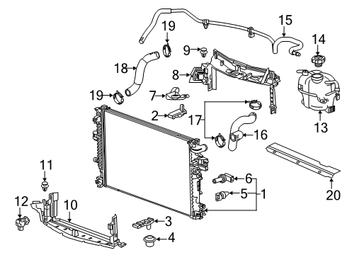 2019 Buick LaCrosse Radiator Diagram for 84493629