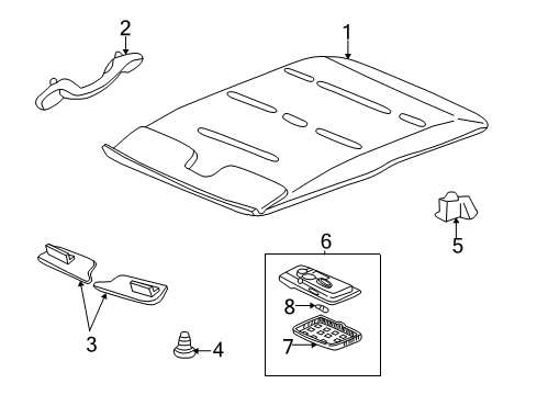 2000 Chevy Tahoe Interior Trim - Roof Diagram 2 - Thumbnail