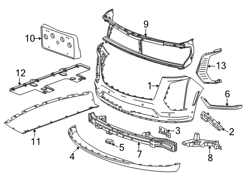 2025 Cadillac Escalade ESV Bracket-Front License Plate Diagram for 84966926
