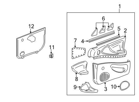 2000 Chevy Cavalier Interior Trim - Front Door Diagram