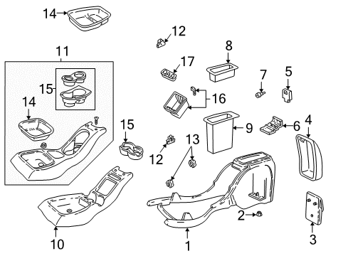 1999 Chevy S10 Center Console Diagram 2 - Thumbnail