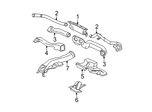2002 GMC Envoy Air Outlet Duct Diagram for 15093513