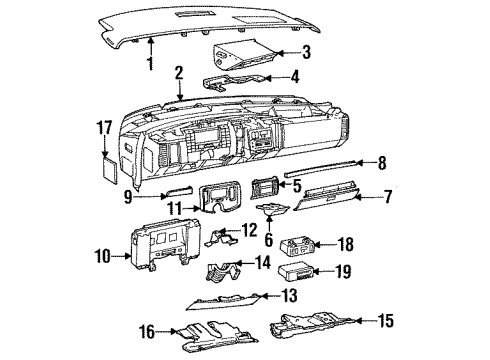 1993 Cadillac Fleetwood Gauge Cluster Diagram for 16142266