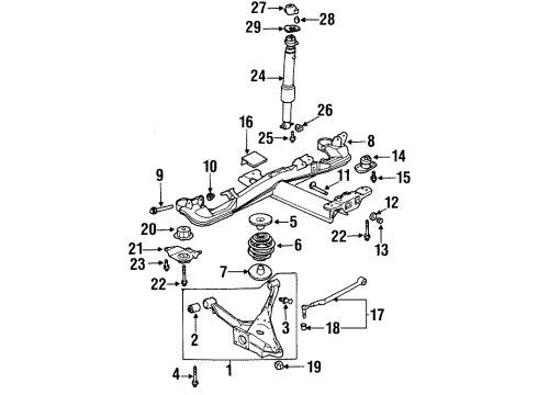 2001 Oldsmobile Aurora Top Cover Diagram for 25694853