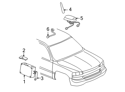 2003 Chevy Suburban 1500 Communication System Components Diagram