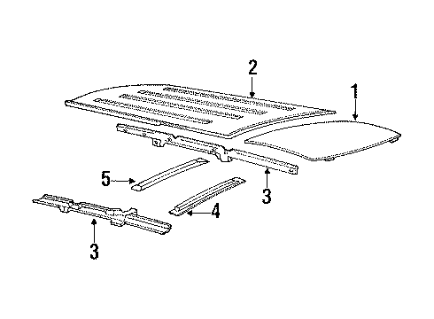 1990 Chevy Lumina APV Roof & Components Diagram
