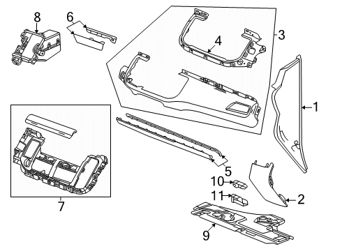 2021 Chevy Suburban Instrument Panel Components Diagram 4 - Thumbnail