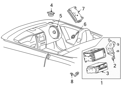 2006 Cadillac XLR Front Driver Speaker Diagram for 10315183